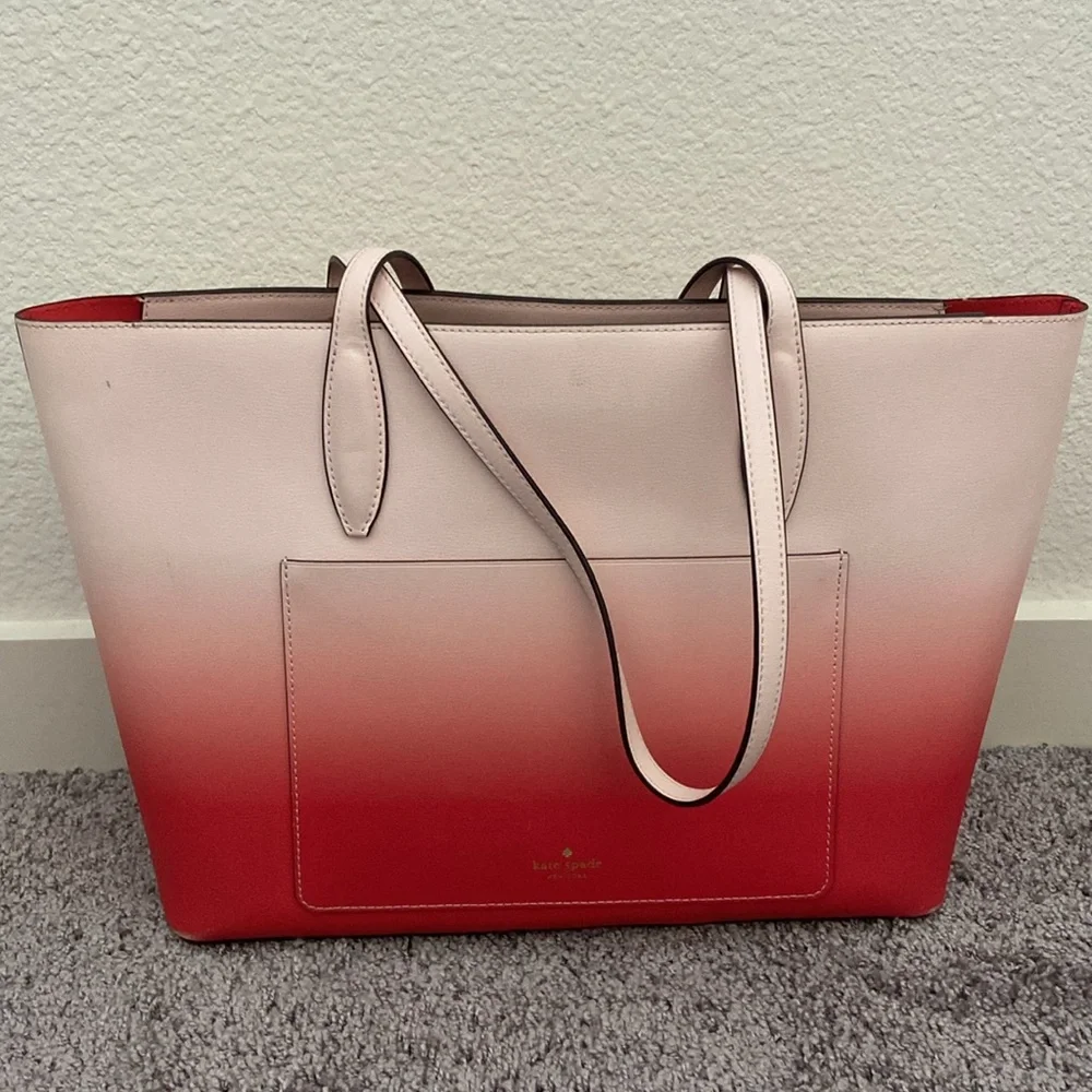 Kate Spade Adel Degrade Red Ombré Large Tote Bag